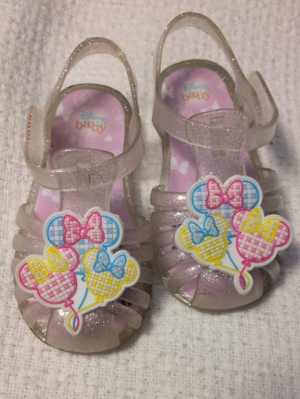 Disney Pink Glitter Jelly Sandals for Kids